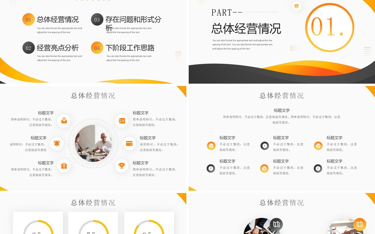 黄色商务风经营分析思路PPT通用模板