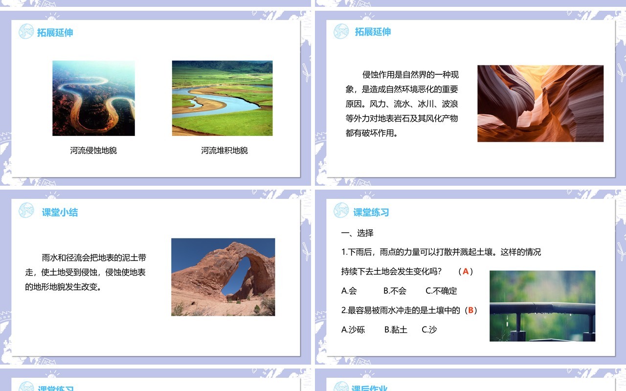 教科版五年级科学上册雨水对土地的侵蚀PPT模板