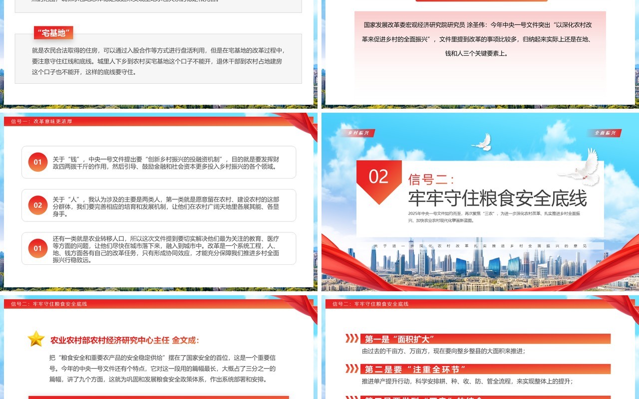 蓝色简约风中央一号文件释放了哪些信号PPT模板