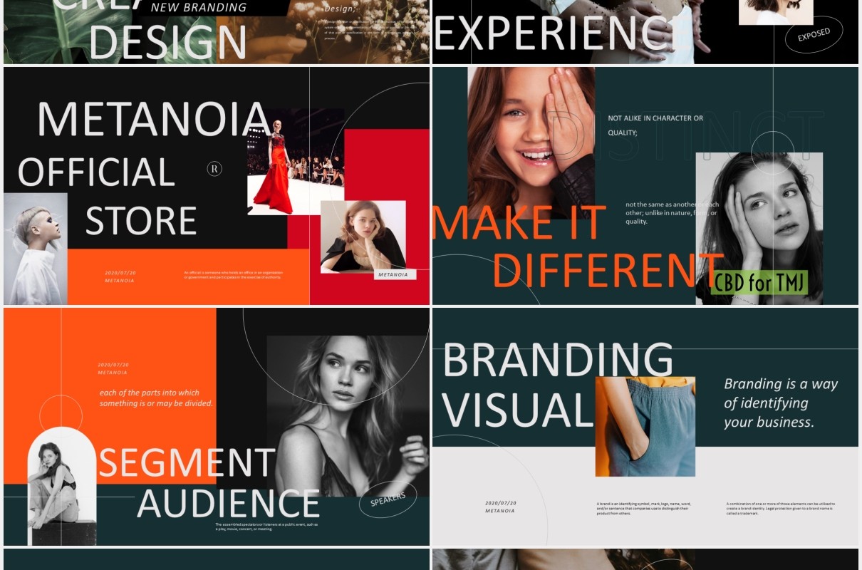 时尚时装电子画册宣传PPTmetanoia lookbook fashion powerpoint templates