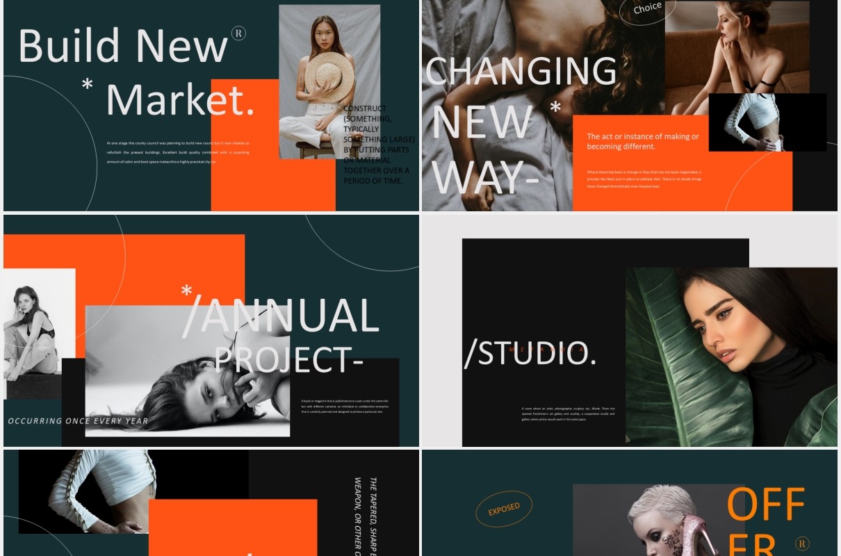 时尚时装电子画册宣传PPTmetanoia lookbook fashion powerpoint templates