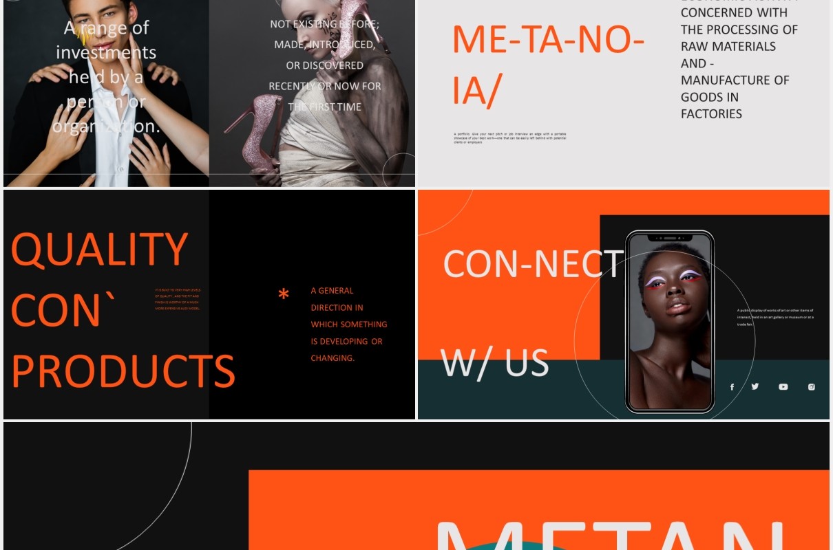时尚时装电子画册宣传PPTmetanoia lookbook fashion powerpoint templates