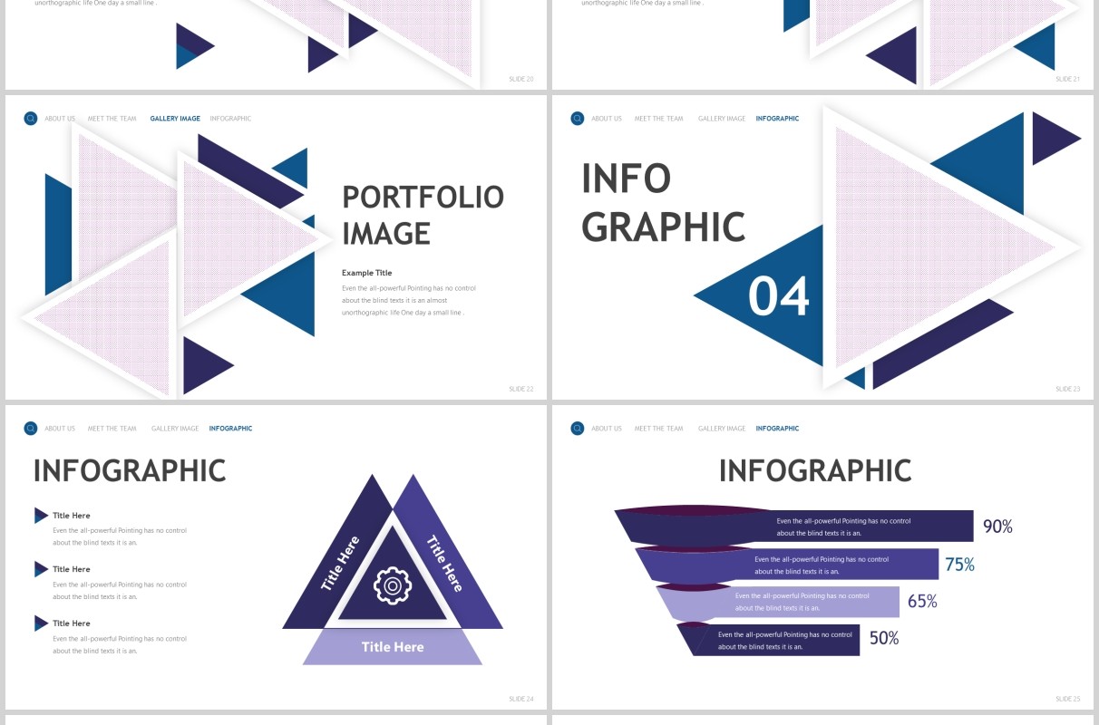 三角形创意图形公司简介产品宣传PPT版式模板Amplash - Powerpoint Template