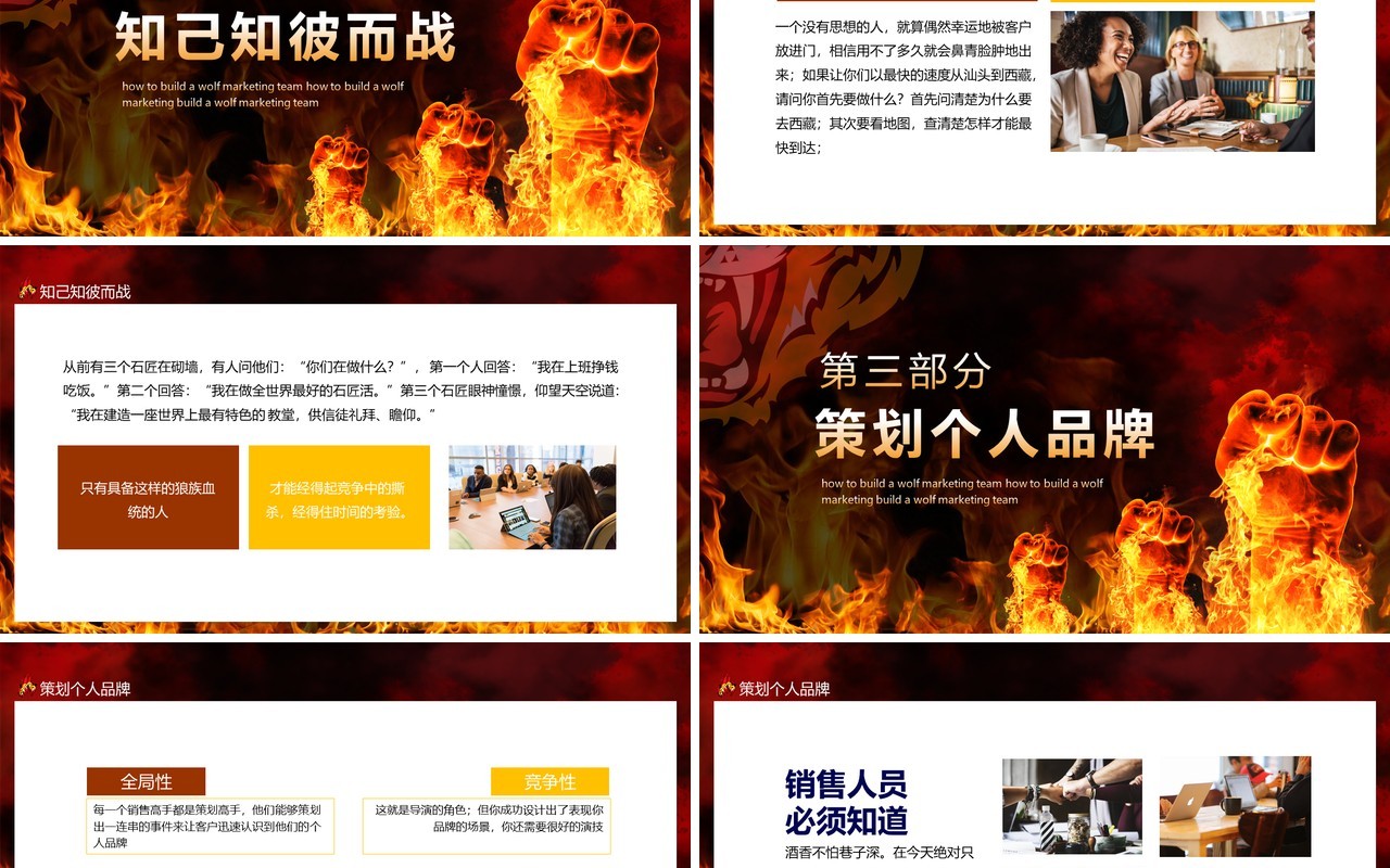虎口夺单如何打造狼性营销团队动态PPT模板