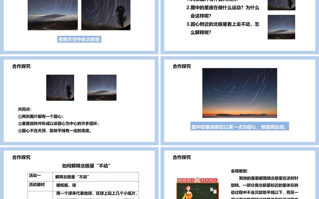 教科版五年级科学下册北极星不动的秘密课件PPT模板