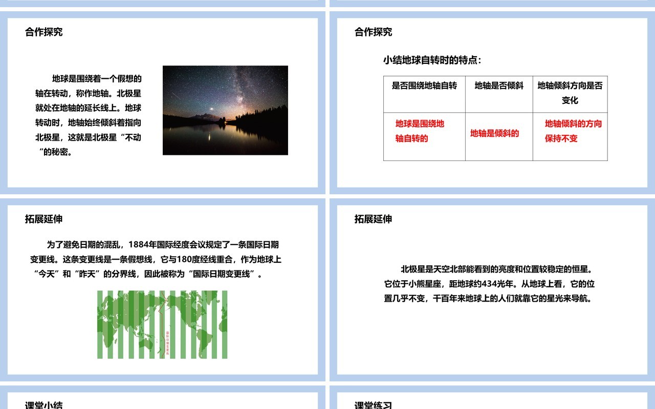 教科版五年级科学下册北极星不动的秘密课件PPT模板