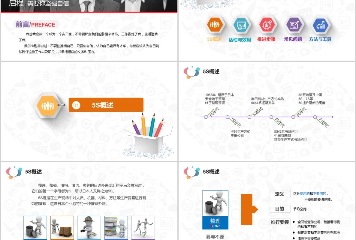 多彩5S案例分析现场管理培训企业公司PPT模板