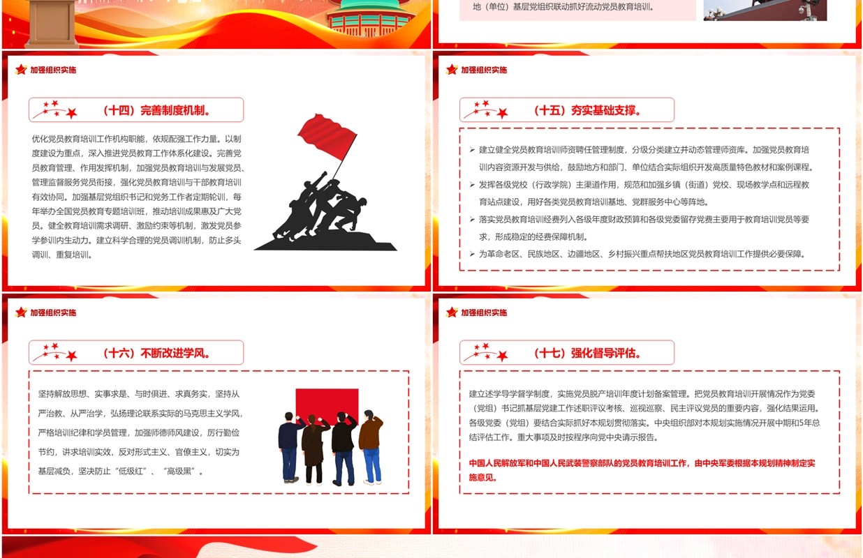 红色党政风全国党员教育培训工作规划PPT模板