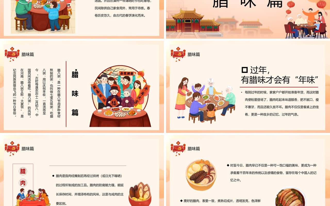 2021除夕年夜饭美食介绍PPT模板
