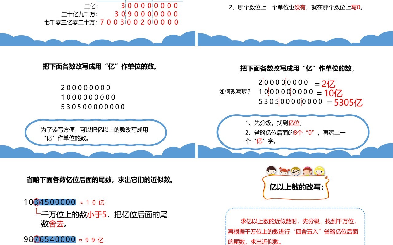部编版四年级数学上册亿以上数的认识课件PPT模板