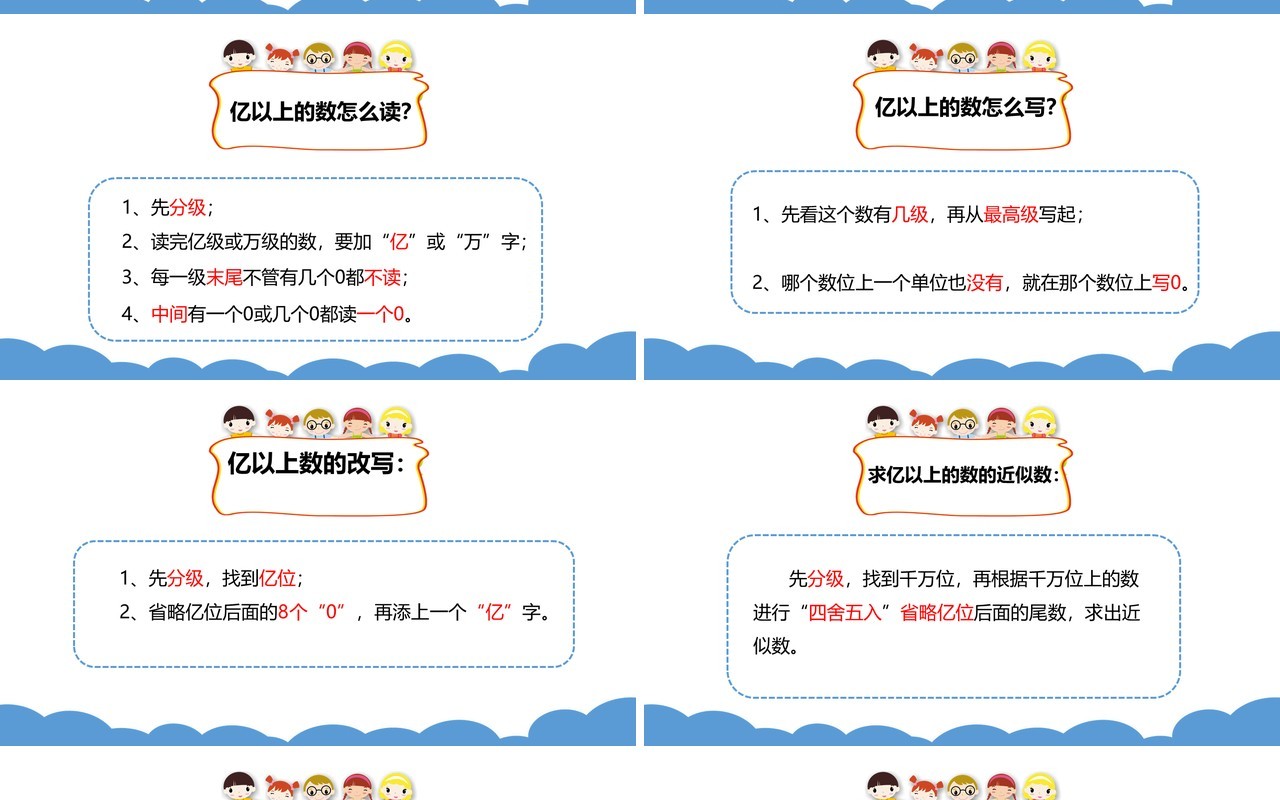 部编版四年级数学上册亿以上数的认识课件PPT模板