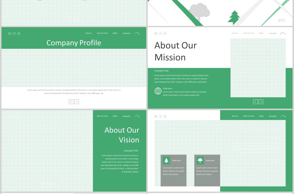 绿色户外旅游策划宣传PPT图文排版模板Massive - Powerpoint Template