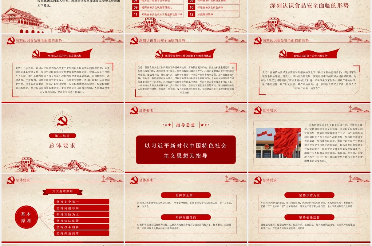 国务院关于深化改革加强食品安全工作的意见党课党建PPT模板