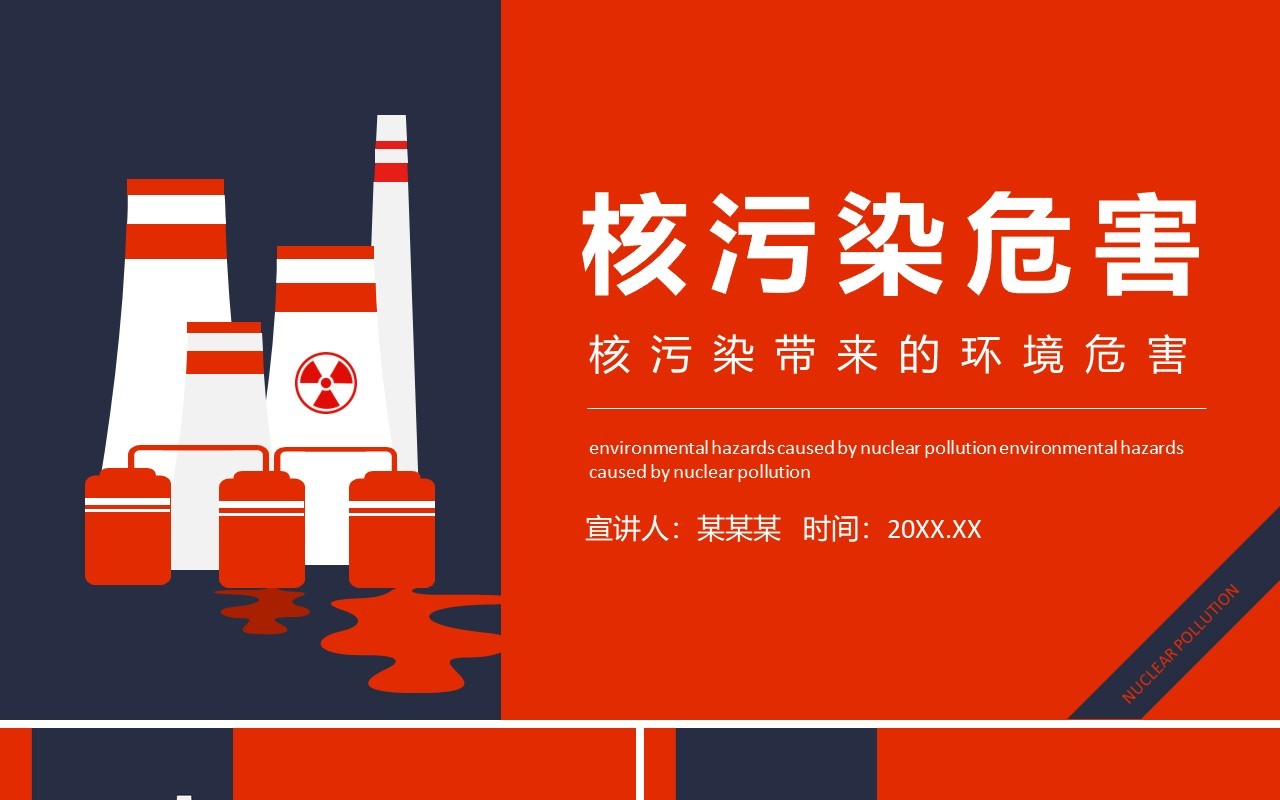 核污染带来的环境危害动态课件PPT模板