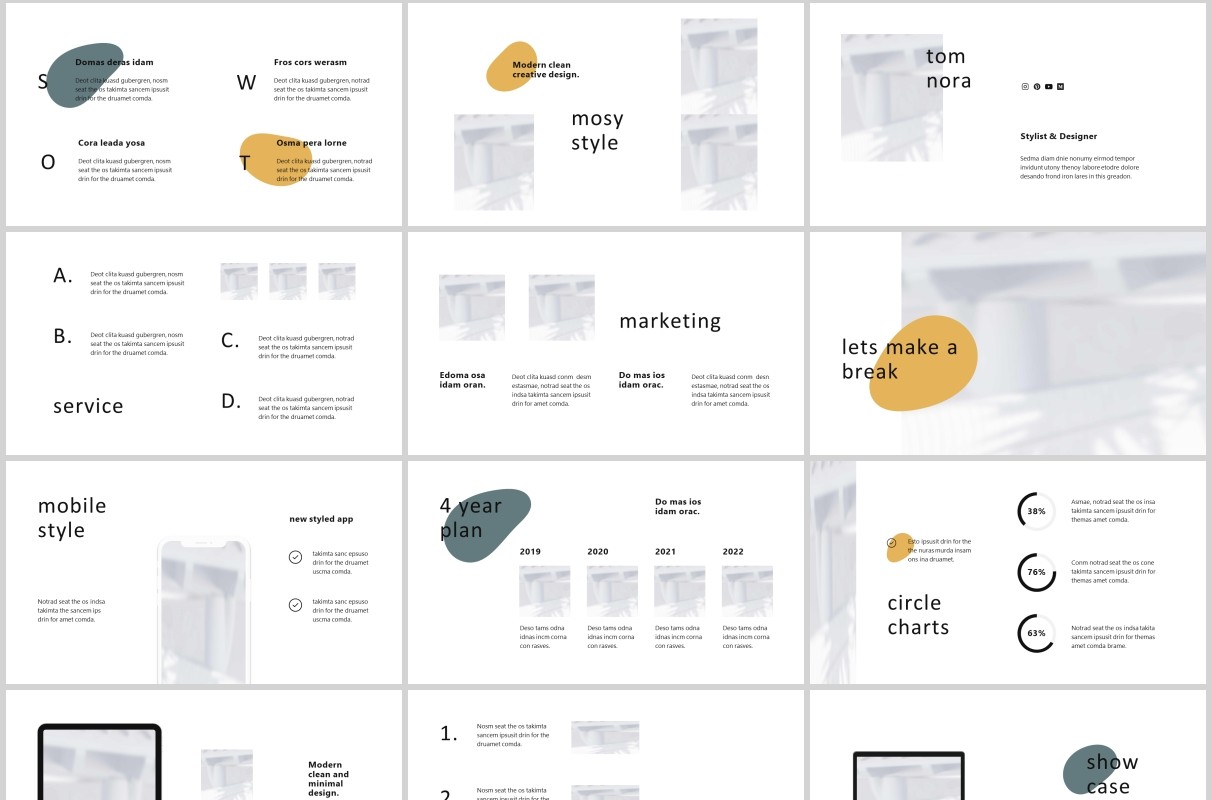图片排版PPT版式演示模板KEY模板MOSY Powerpoint Keynote