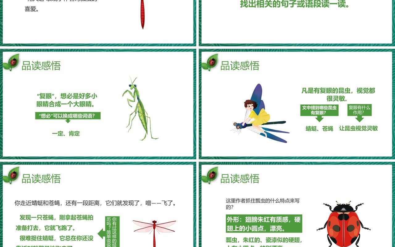 部编版三年级语文下册昆虫备忘录课件PPT模板