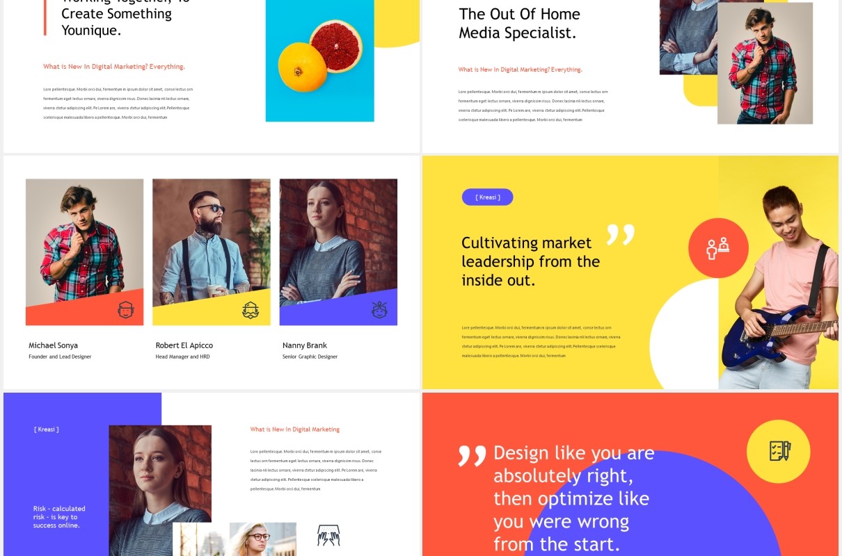 创意数字营销报告宣传介绍PPT模板kreasi digital marketing powerpoint template