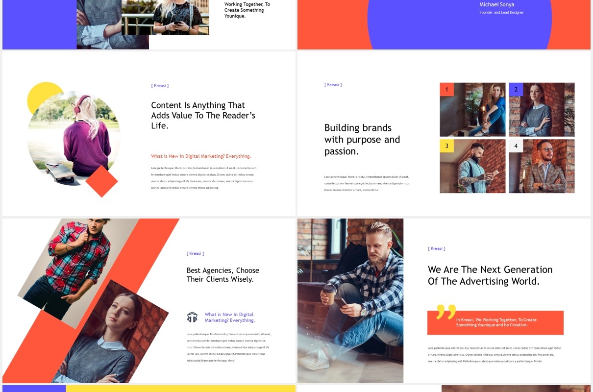 创意数字营销报告宣传介绍PPT模板kreasi digital marketing powerpoint template