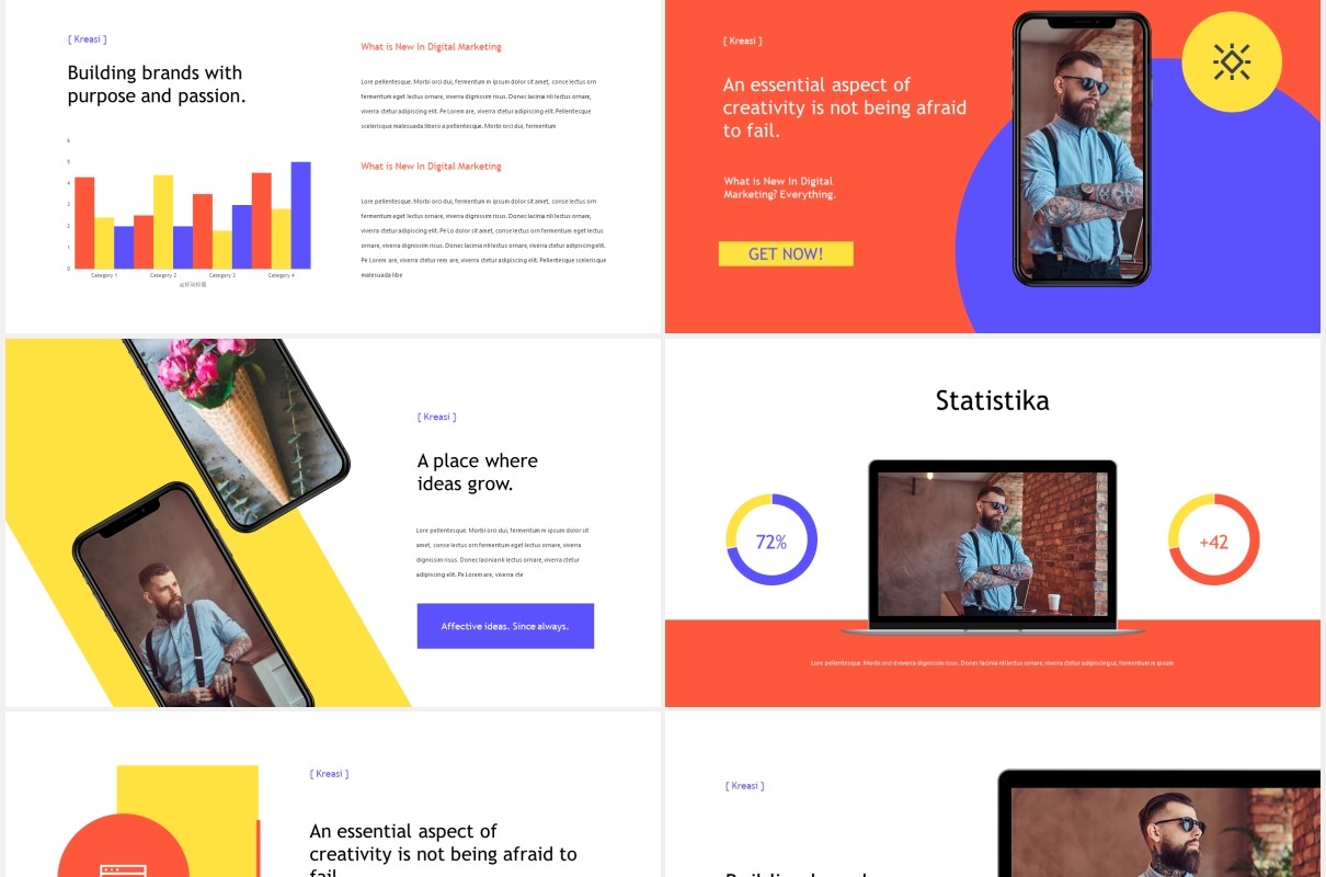 创意数字营销报告宣传介绍PPT模板kreasi digital marketing powerpoint template