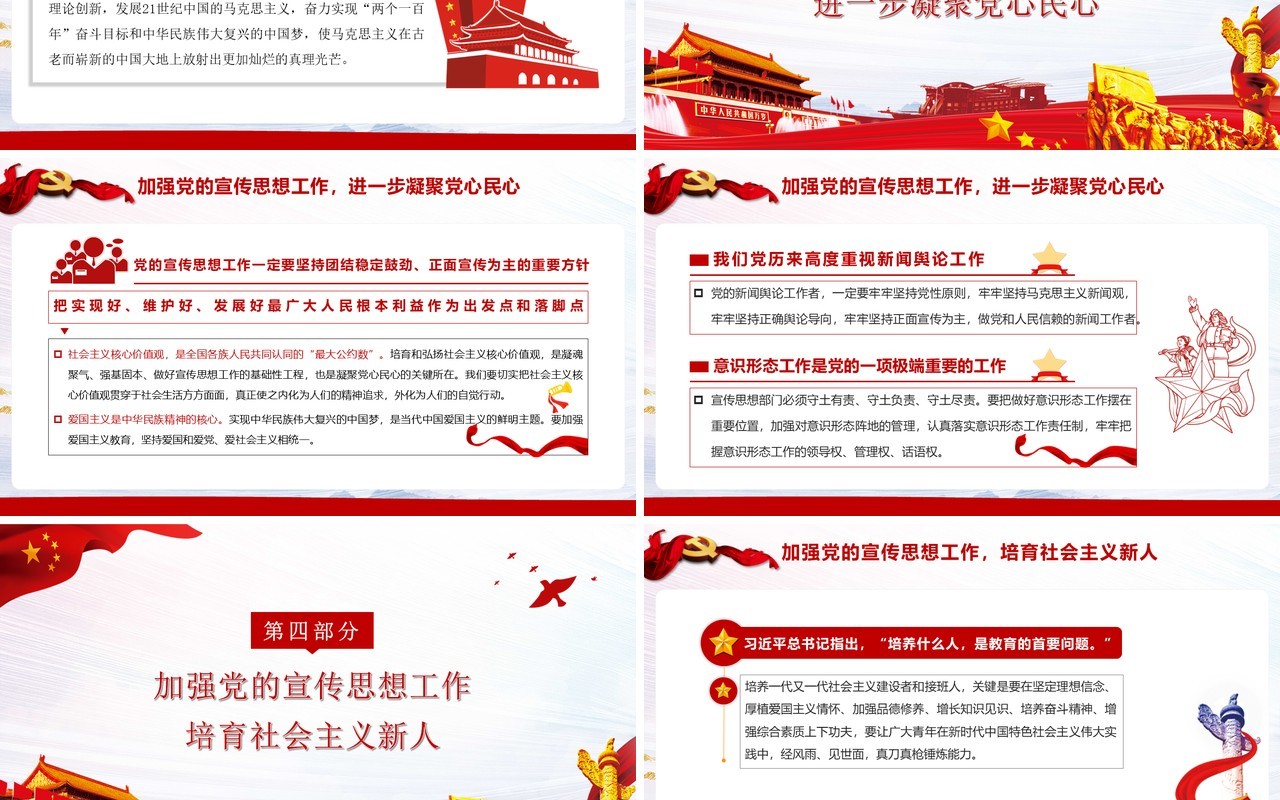 党政风论党的宣传思想工作学习PPT模板