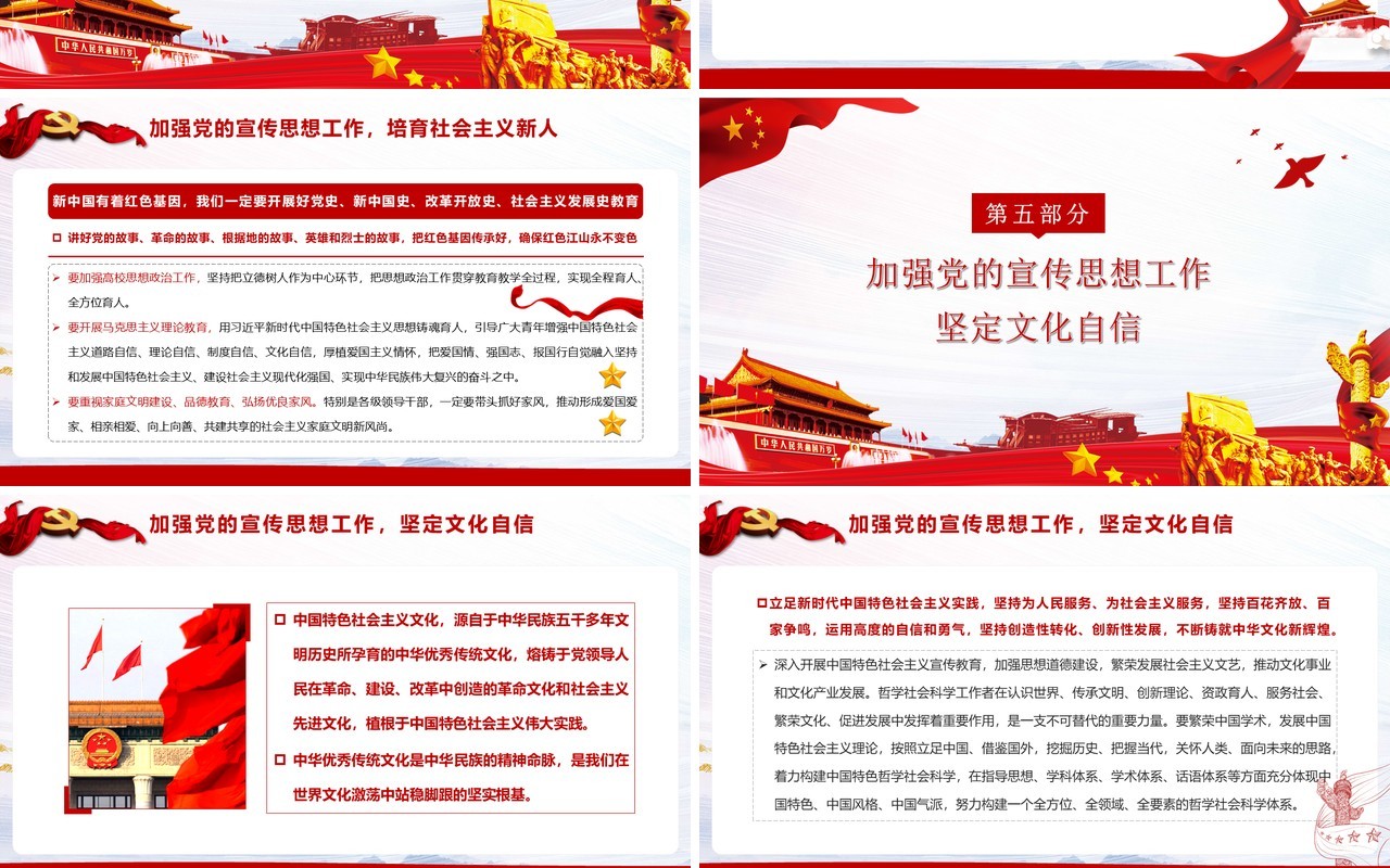 党政风论党的宣传思想工作学习PPT模板