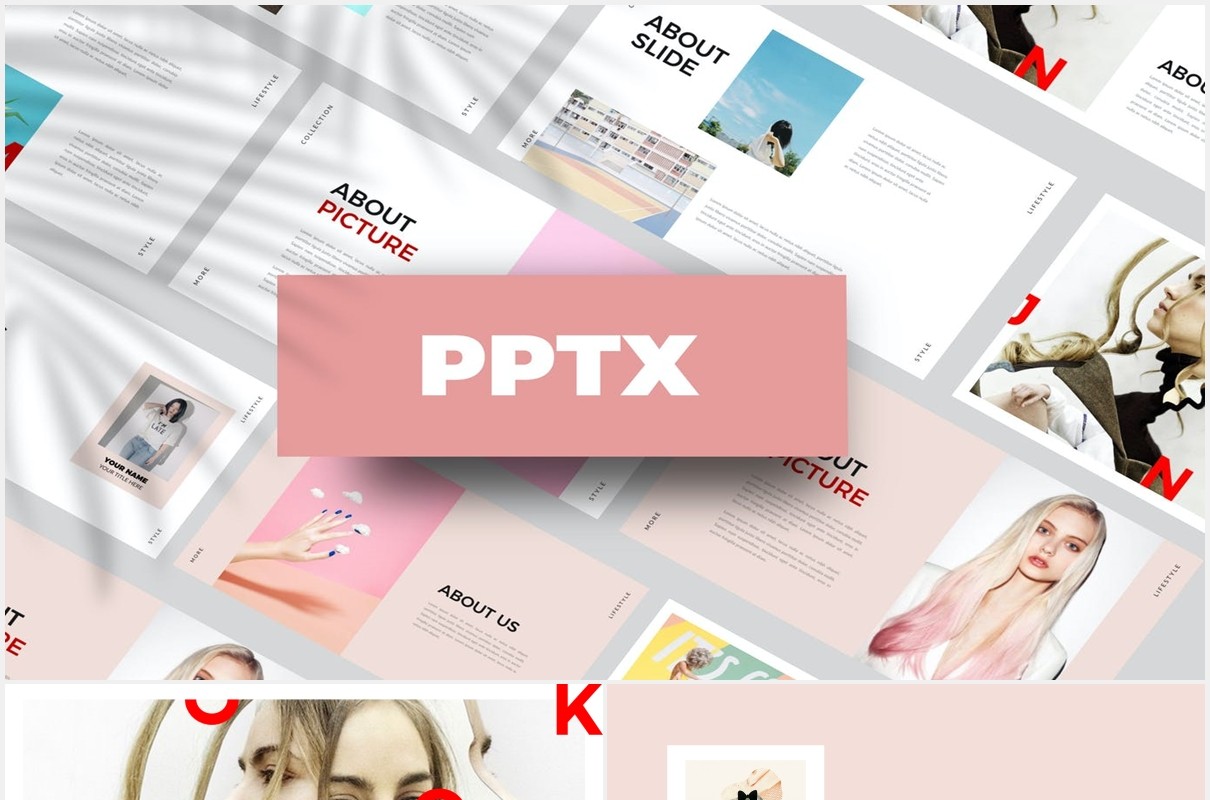时尚服装设计师作品展示PPT模板Fashion Stylist Powerpoint
