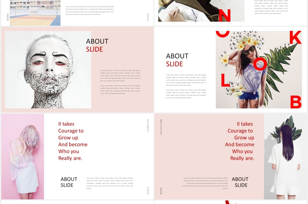 时尚服装设计师作品展示PPT模板Fashion Stylist Powerpoint