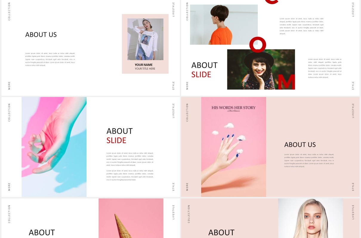 时尚服装设计师作品展示PPT模板Fashion Stylist Powerpoint