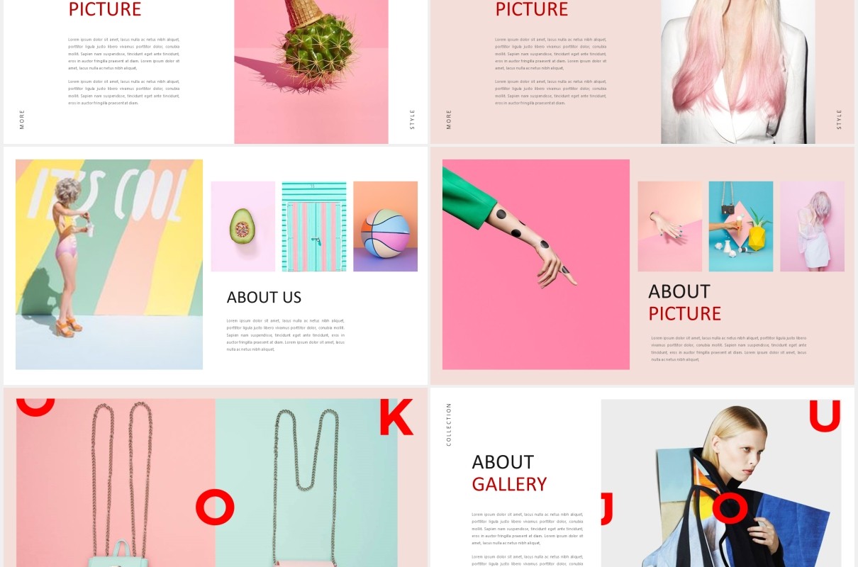 时尚服装设计师作品展示PPT模板Fashion Stylist Powerpoint