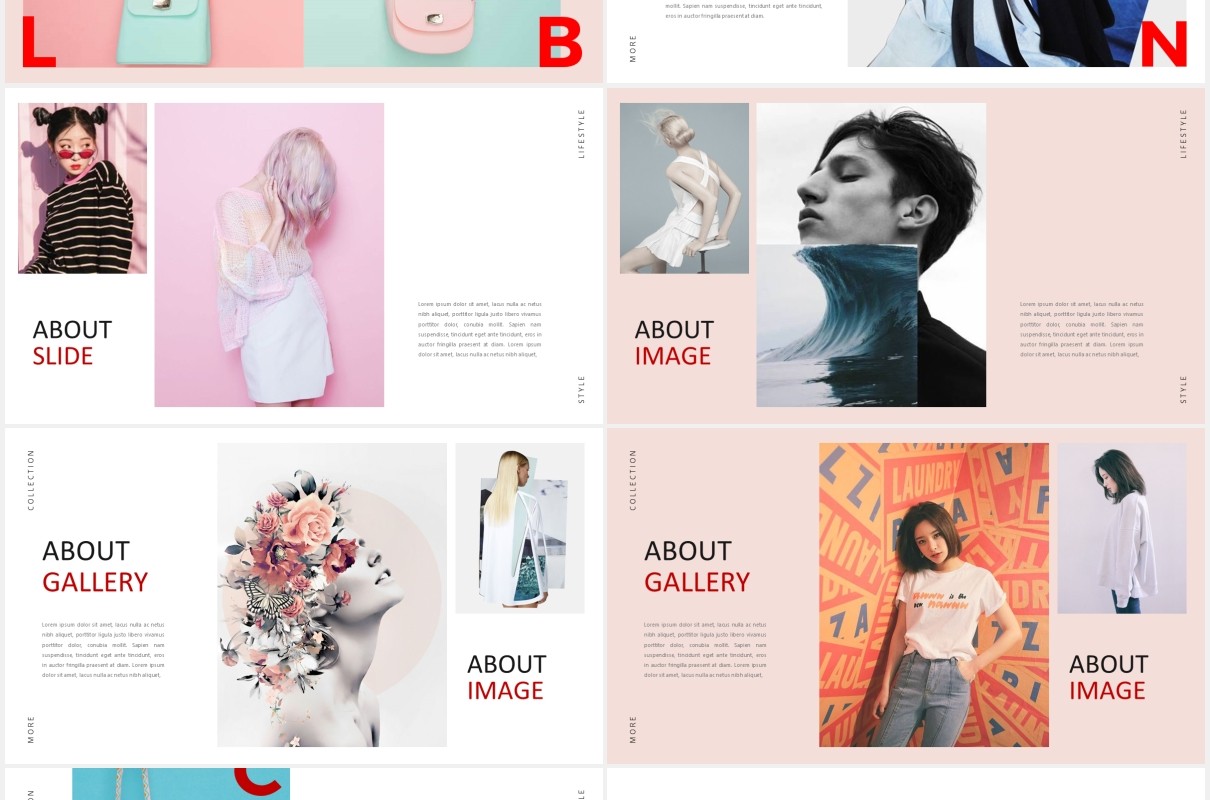 时尚服装设计师作品展示PPT模板Fashion Stylist Powerpoint