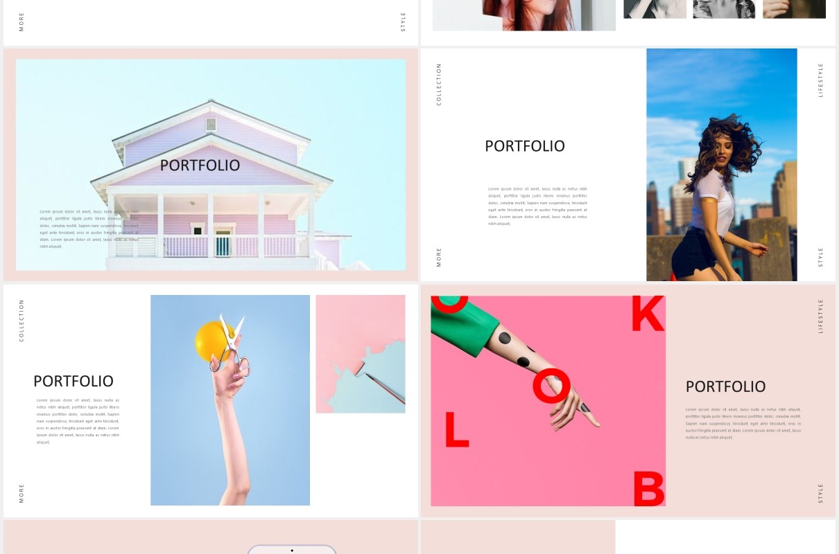时尚服装设计师作品展示PPT模板Fashion Stylist Powerpoint