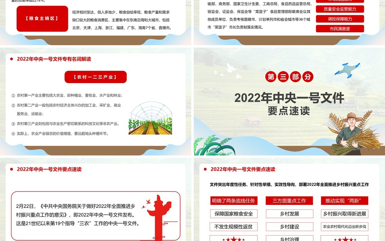 中央一号文件全面推进乡村振兴重点工作PPT模板