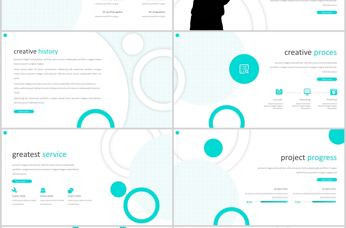 简洁个人简历公司介绍PPT模板Blanc Powerpoint Template