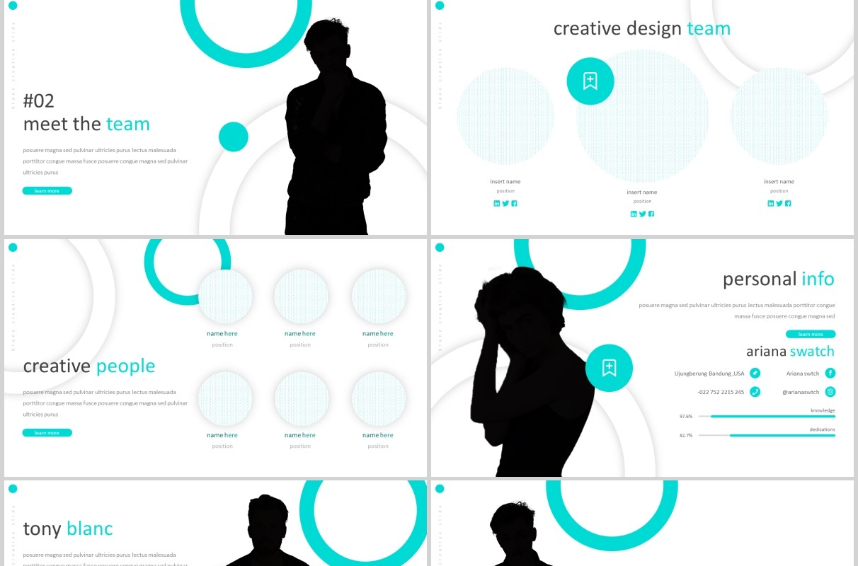 简洁个人简历公司介绍PPT模板Blanc Powerpoint Template