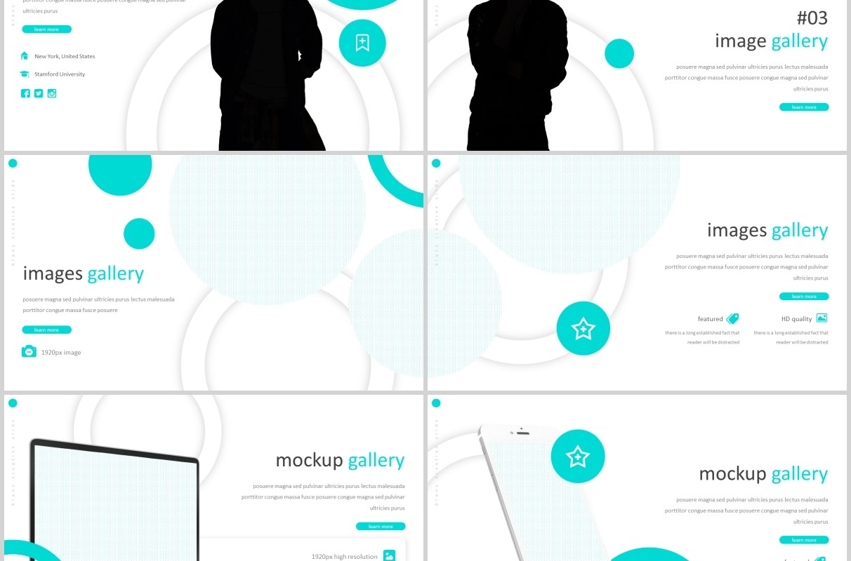 简洁个人简历公司介绍PPT模板Blanc Powerpoint Template