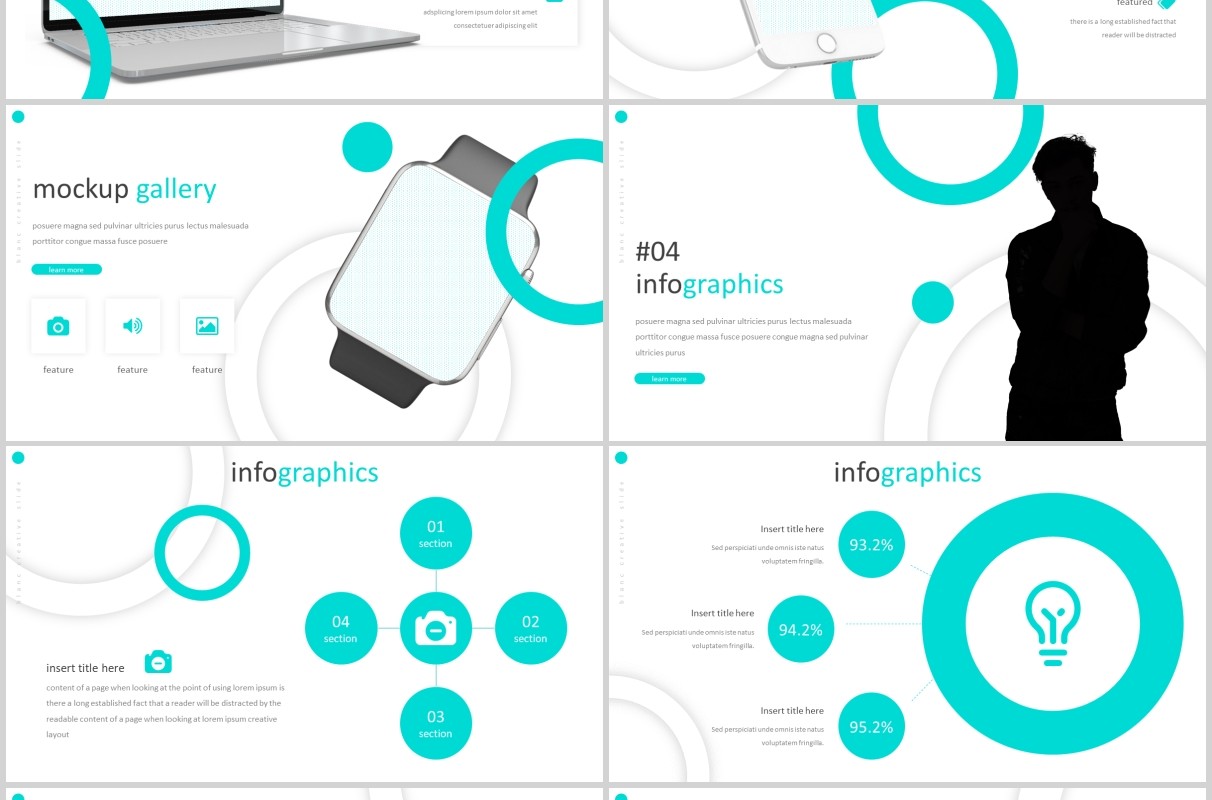 简洁个人简历公司介绍PPT模板Blanc Powerpoint Template