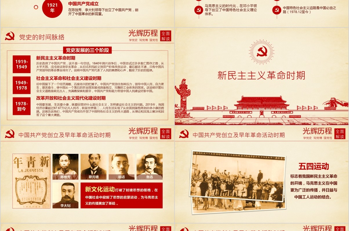 中国共产党党史党课红船精神PPT模板