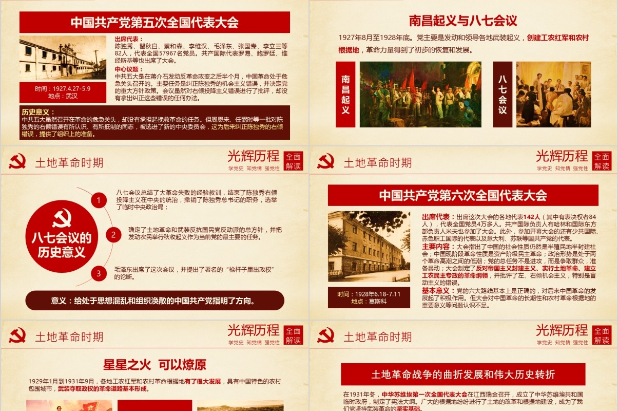 中国共产党党史党课红船精神PPT模板