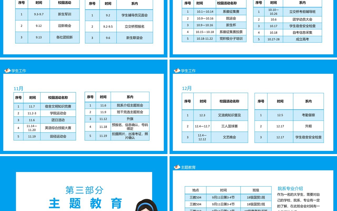 学生工作期末检查通报动态PPT模板