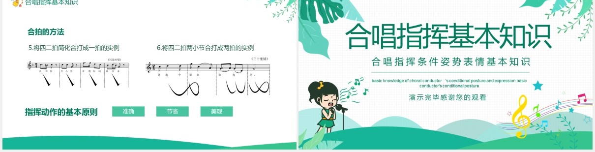 合唱指挥条件姿势表情基本知识培训动态PPT模板