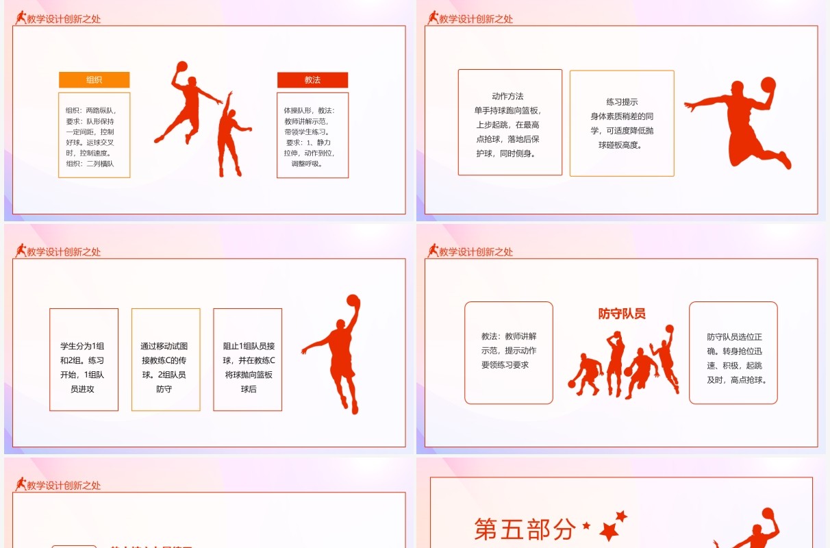 篮球高中体育与健康说课动态PPT模板