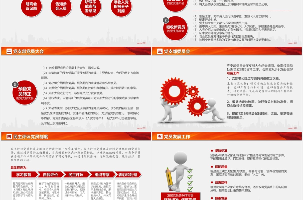 简约党支部党务知识培训党课课程PPT模板