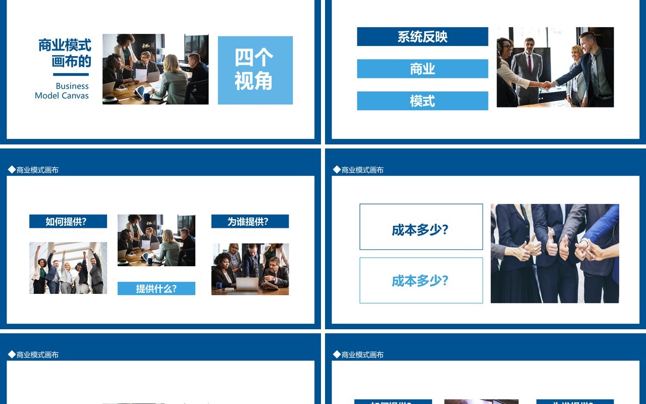 商业模式画布客户关系价值主张客户细分分销渠道动态PPT模板