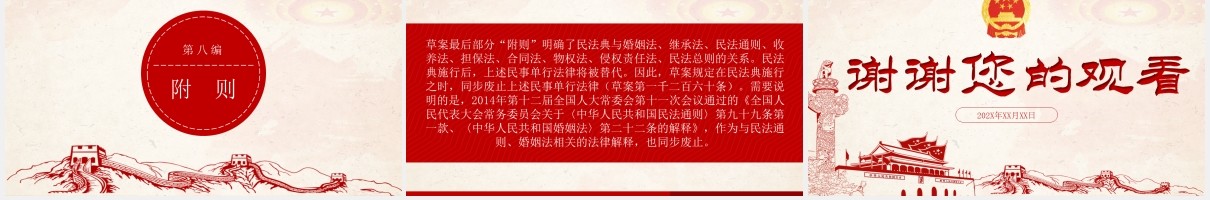 中华人民共和国民法典草案学习解读党课党建PPT模板