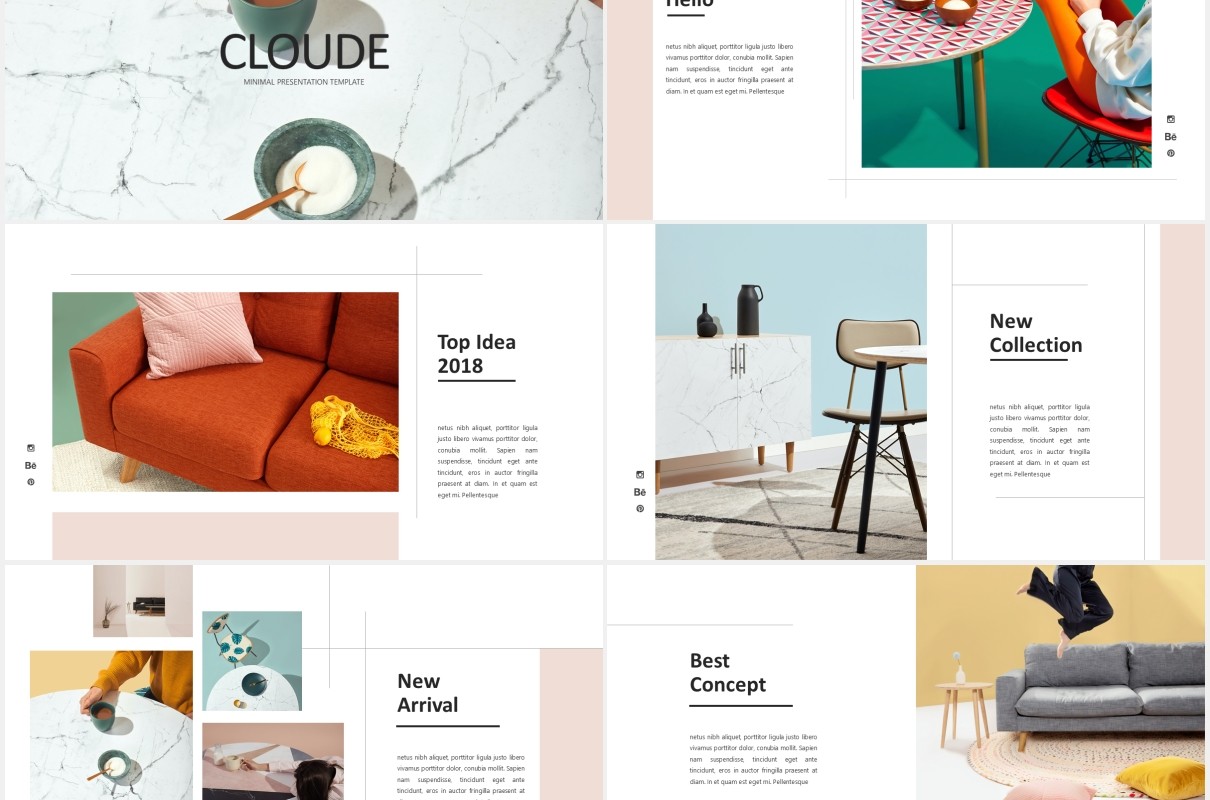 家居家具产品图片展示PPT模板Cloude - Powerpoint Template