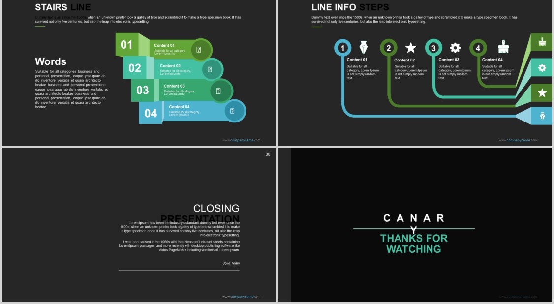 高端数据分析可视化PPT信息图表模板Canary - Powerpoint Template