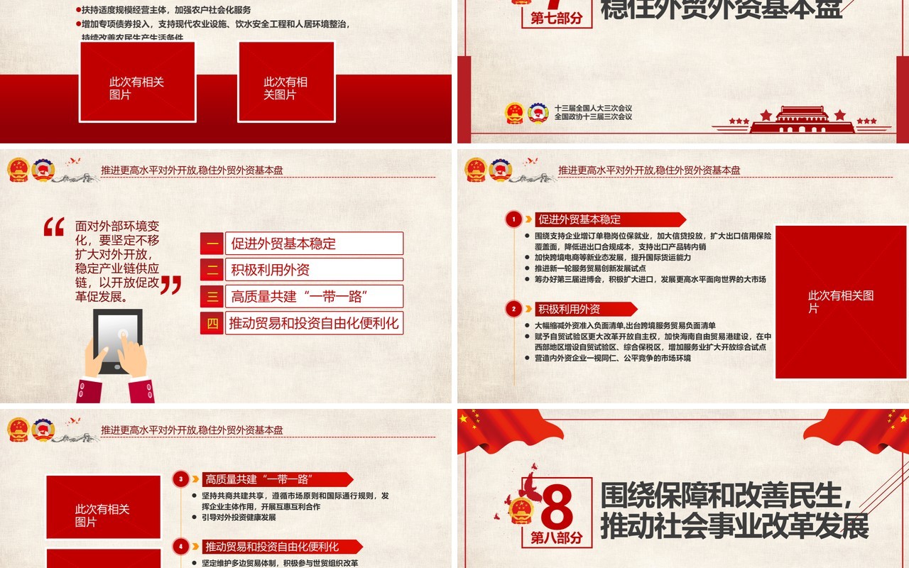 全国2020年两会政府工作报告学习解读PPT模板