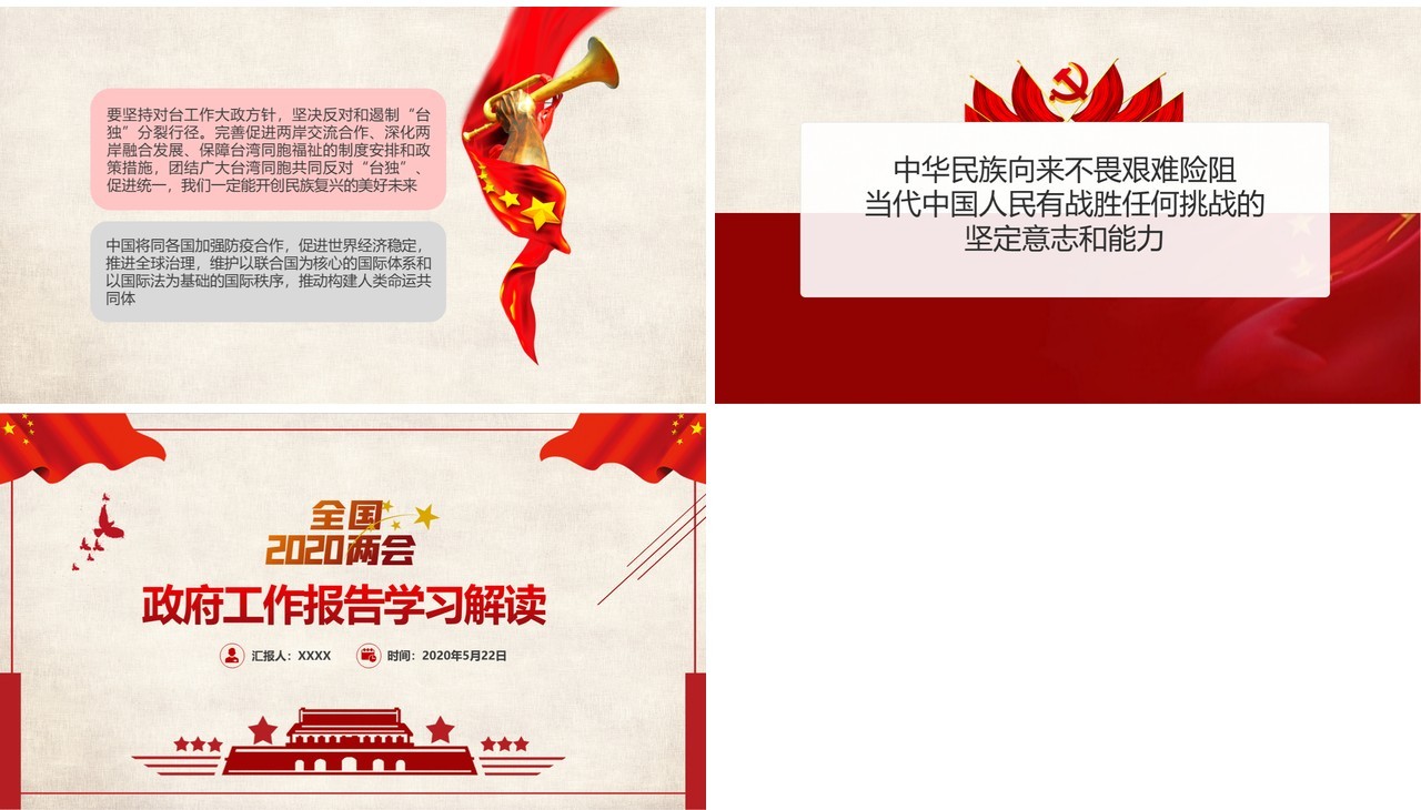全国2020年两会政府工作报告学习解读PPT模板