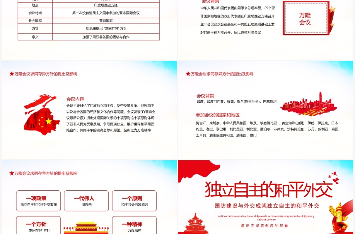 国防建设与外交成就独立自主的和平外交动态PPT模板
