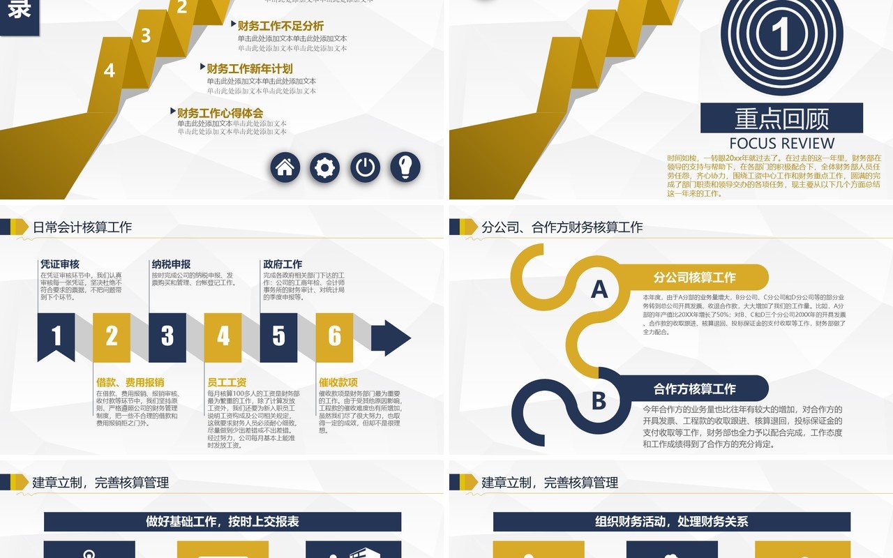 简约财务工作总结PPT模板
